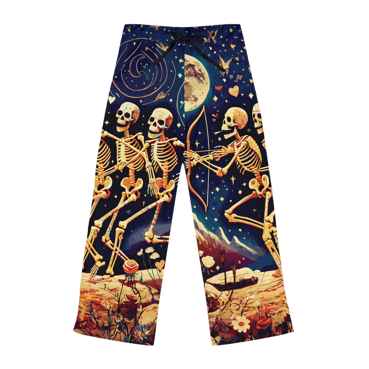 Whimsical Skeleton Pajamas, Cosmic Starry Night Sleepwear