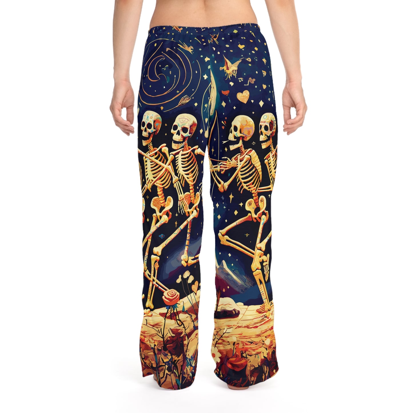 Whimsical Skeleton Pajamas, Cosmic Starry Night Sleepwear