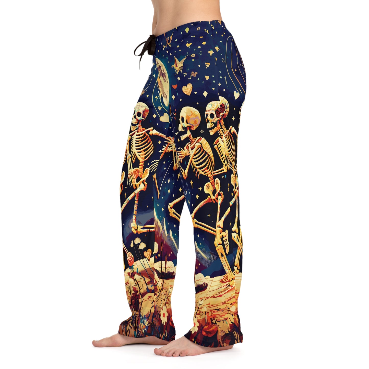 Whimsical Skeleton Pajamas, Cosmic Starry Night Sleepwear