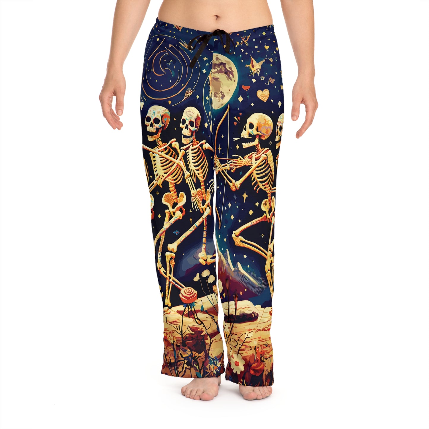 Whimsical Skeleton Pajamas, Cosmic Starry Night Sleepwear