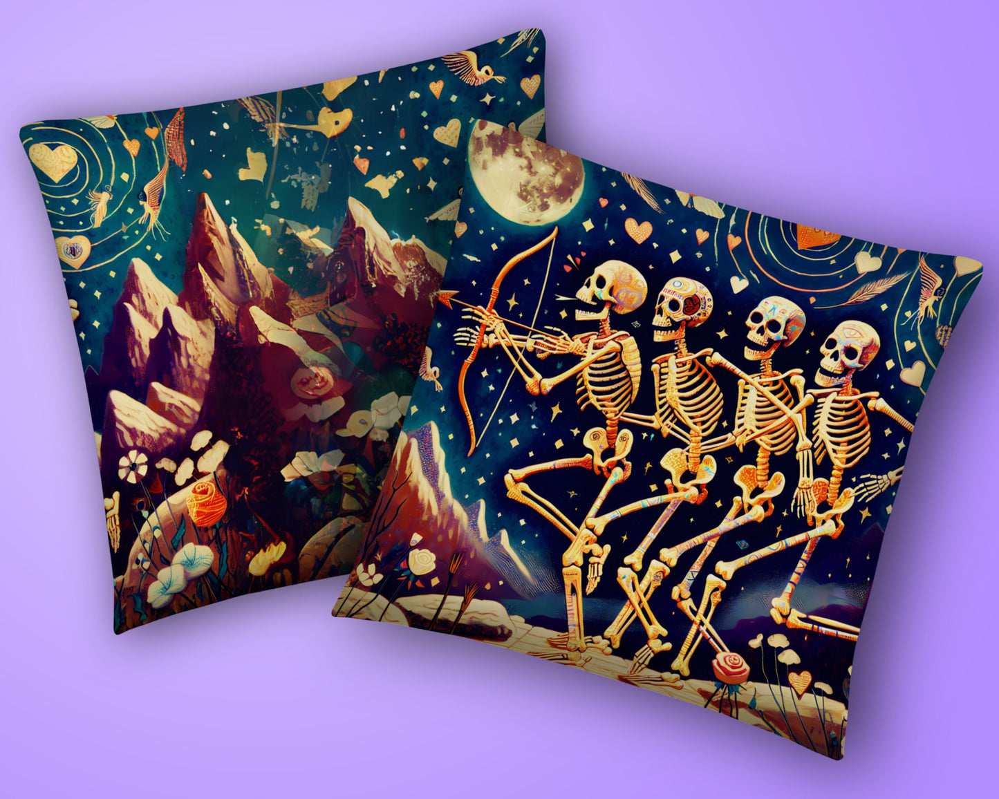 Skeleton Couple Valentine's Day Pillow