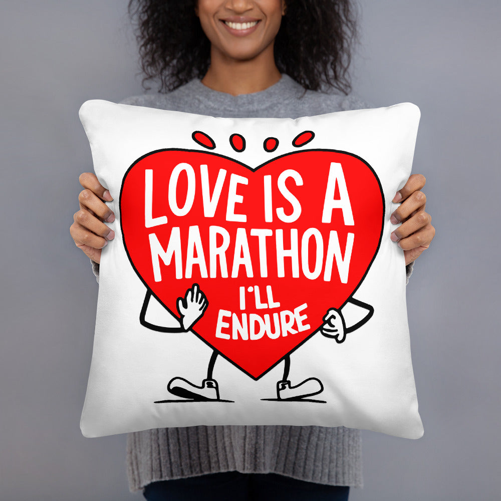 Love is a Marathon Pillow for Runner