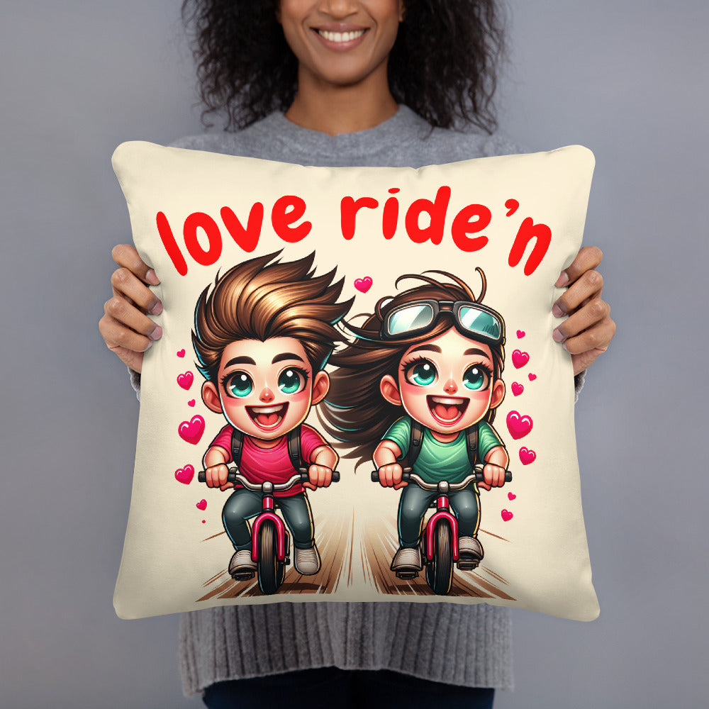 Love Ridding Couple's Romanic Pillow