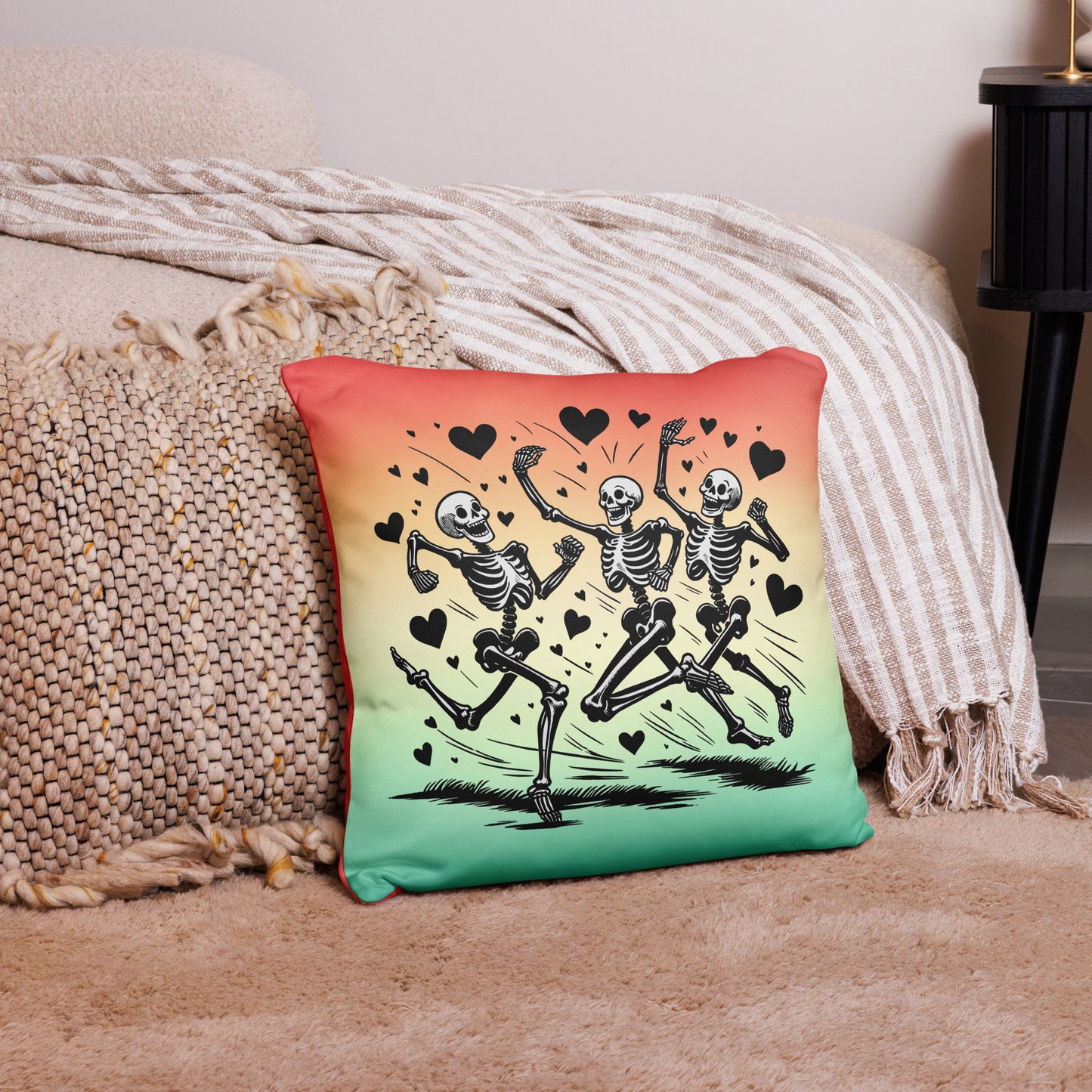 Funny Skeleton Pillow for Runner
