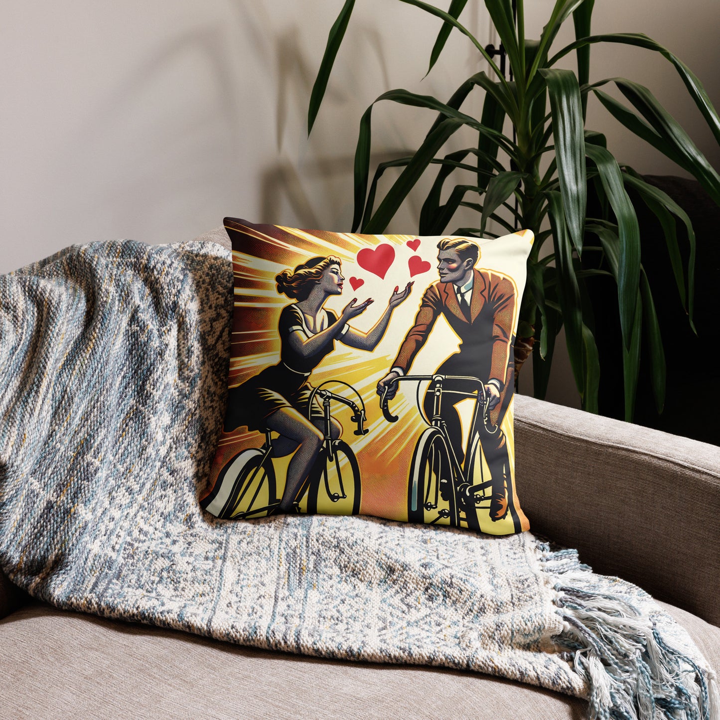 Vintage Cycling Love Pillow - the perfect gift for any cyclist