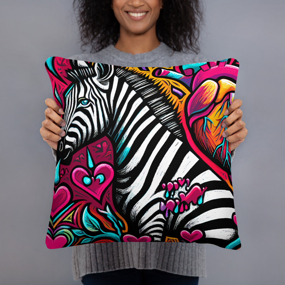 Zebra Love Art Pillow Cushion Spoonie Gift