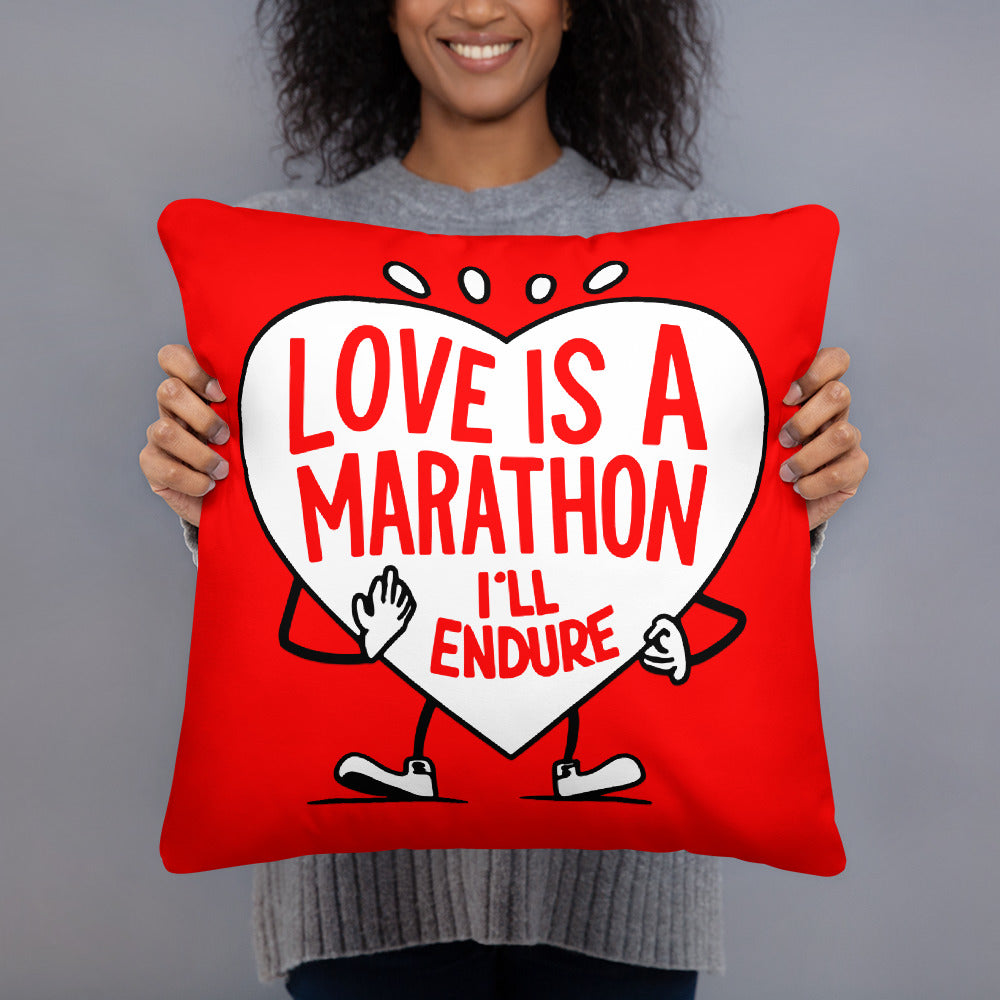 Love is a Marathon Pillow for Runner