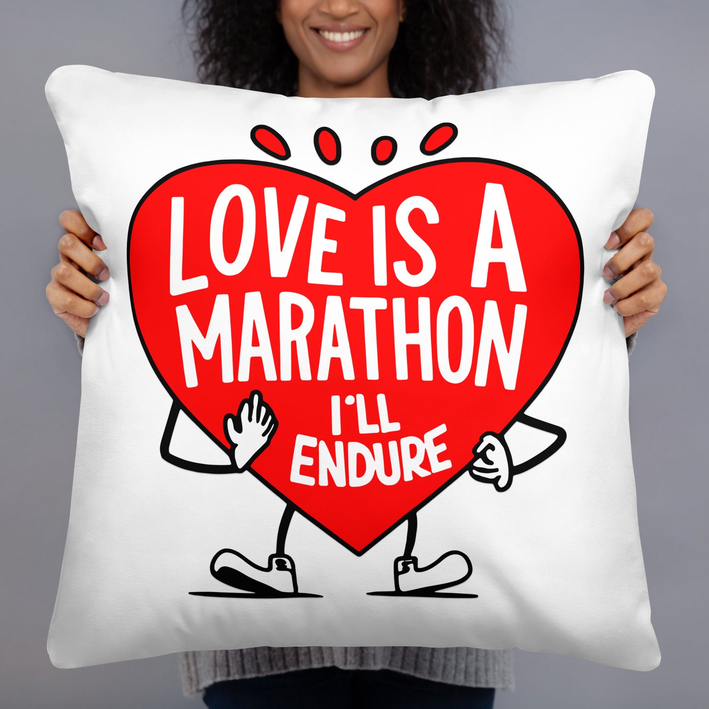 Love is a Marathon Pillow for Runner