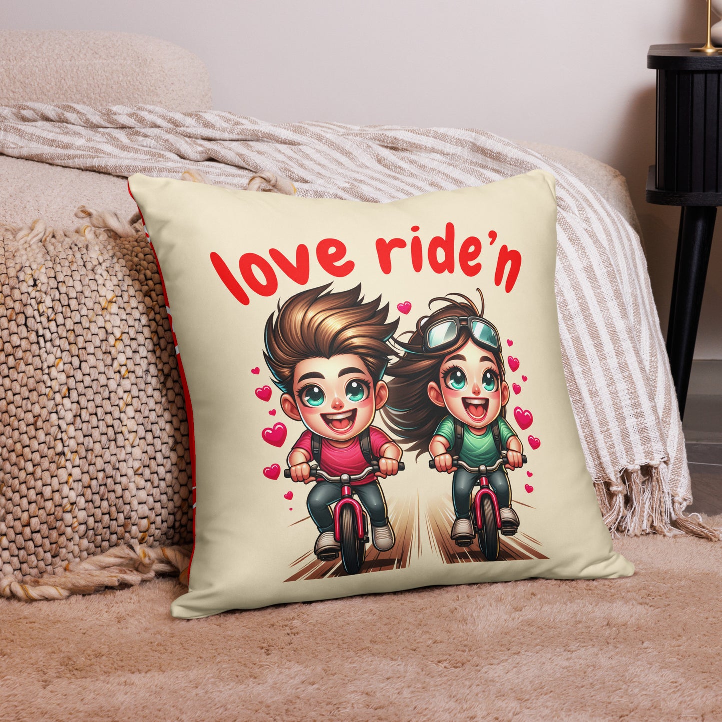 Love Ridding Couple's Romanic Pillow