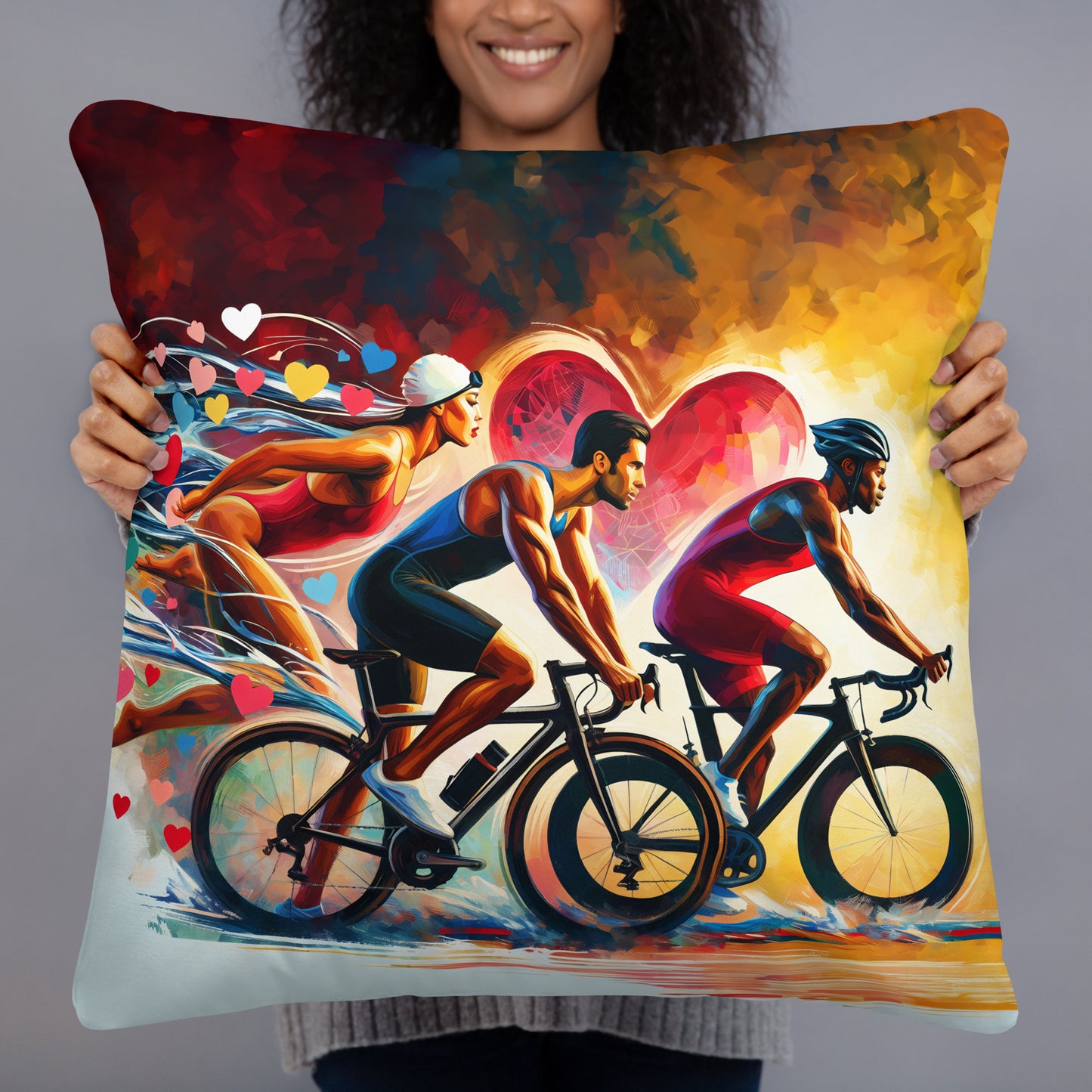 Triathlon Inspired Pillow Valentine's Day