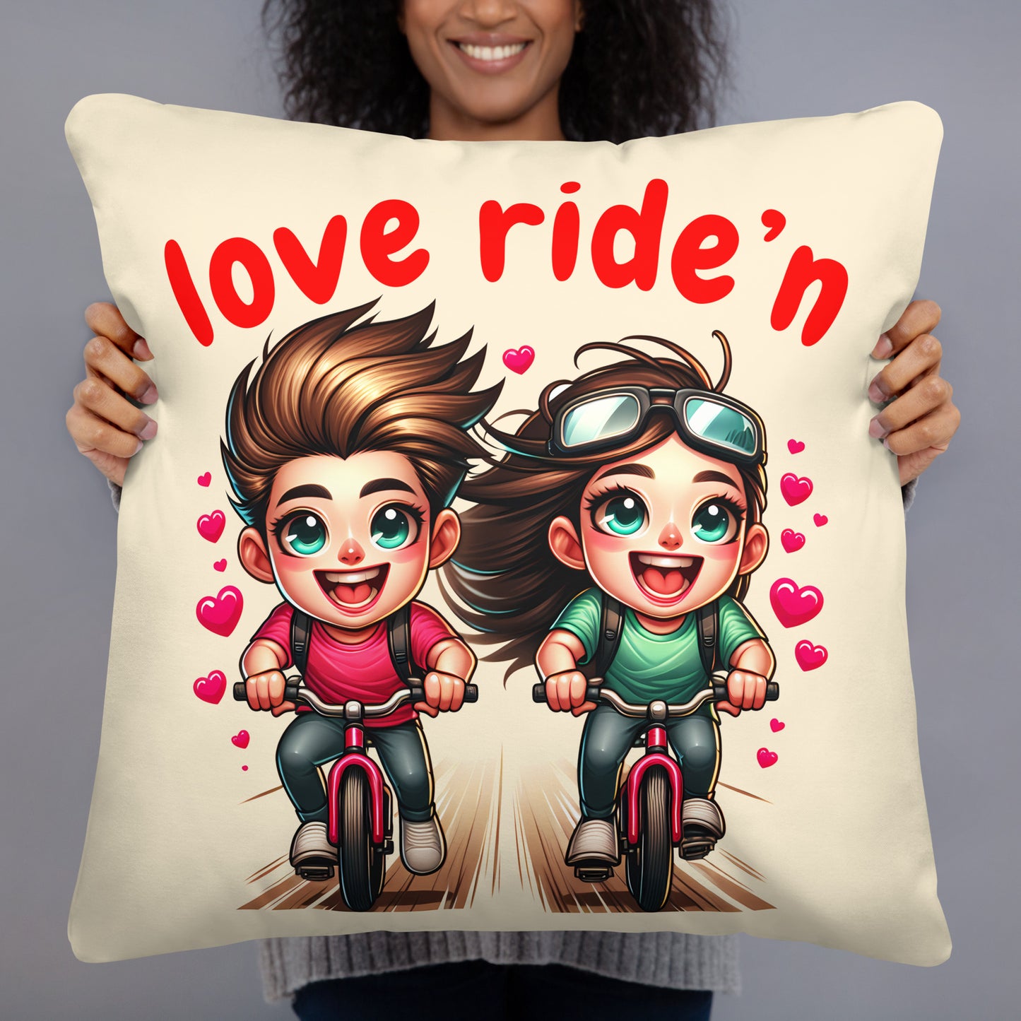 Love Ridding Couple's Romanic Pillow