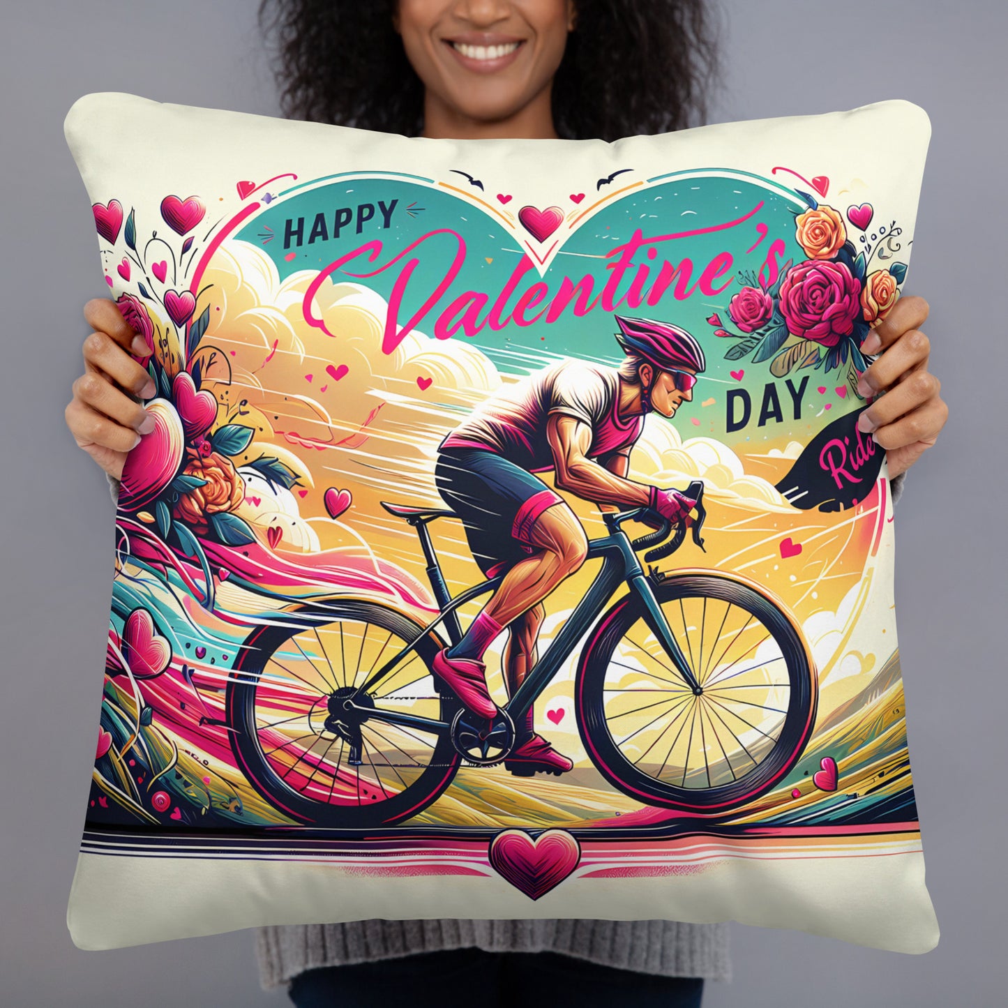 Cycling Pillow for Cyclist Gift, Valentine's Day