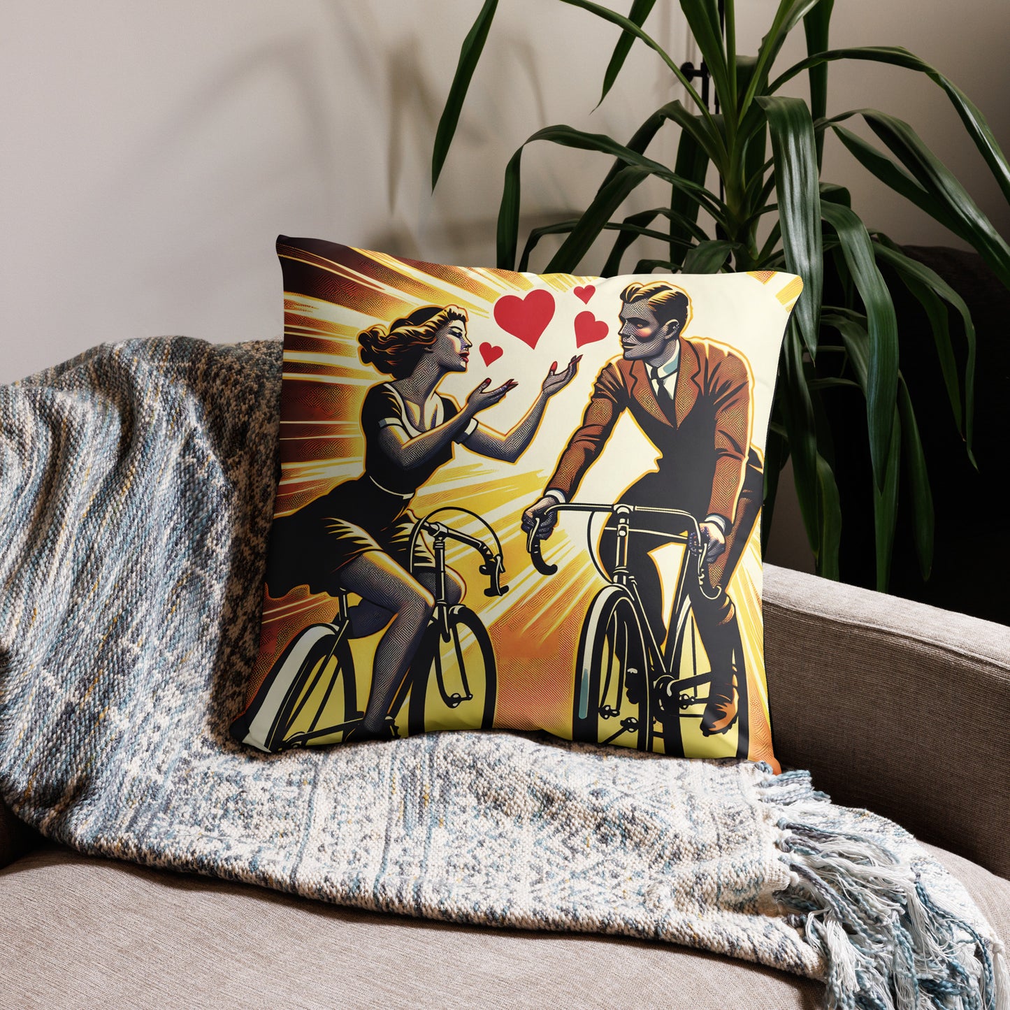 Vintage Cycling Love Pillow - the perfect gift for any cyclist