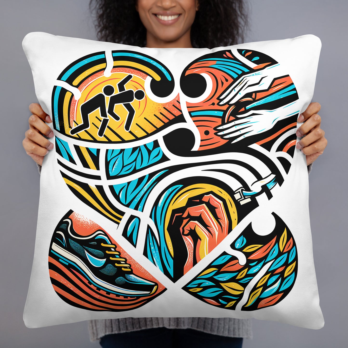 Triathlon Love Themed Pillow Valentine's Gift for Triathlete