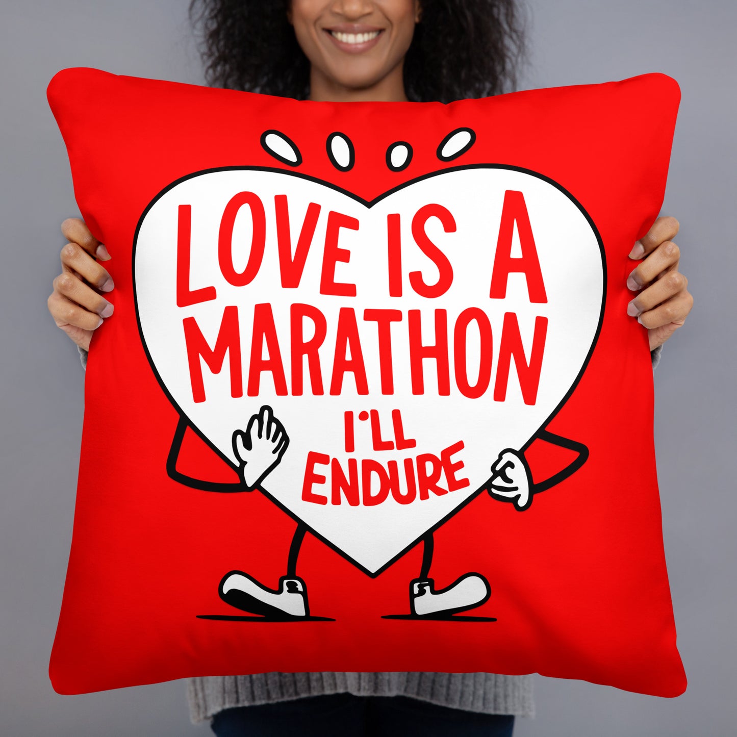 Love is a Marathon Pillow for Runner