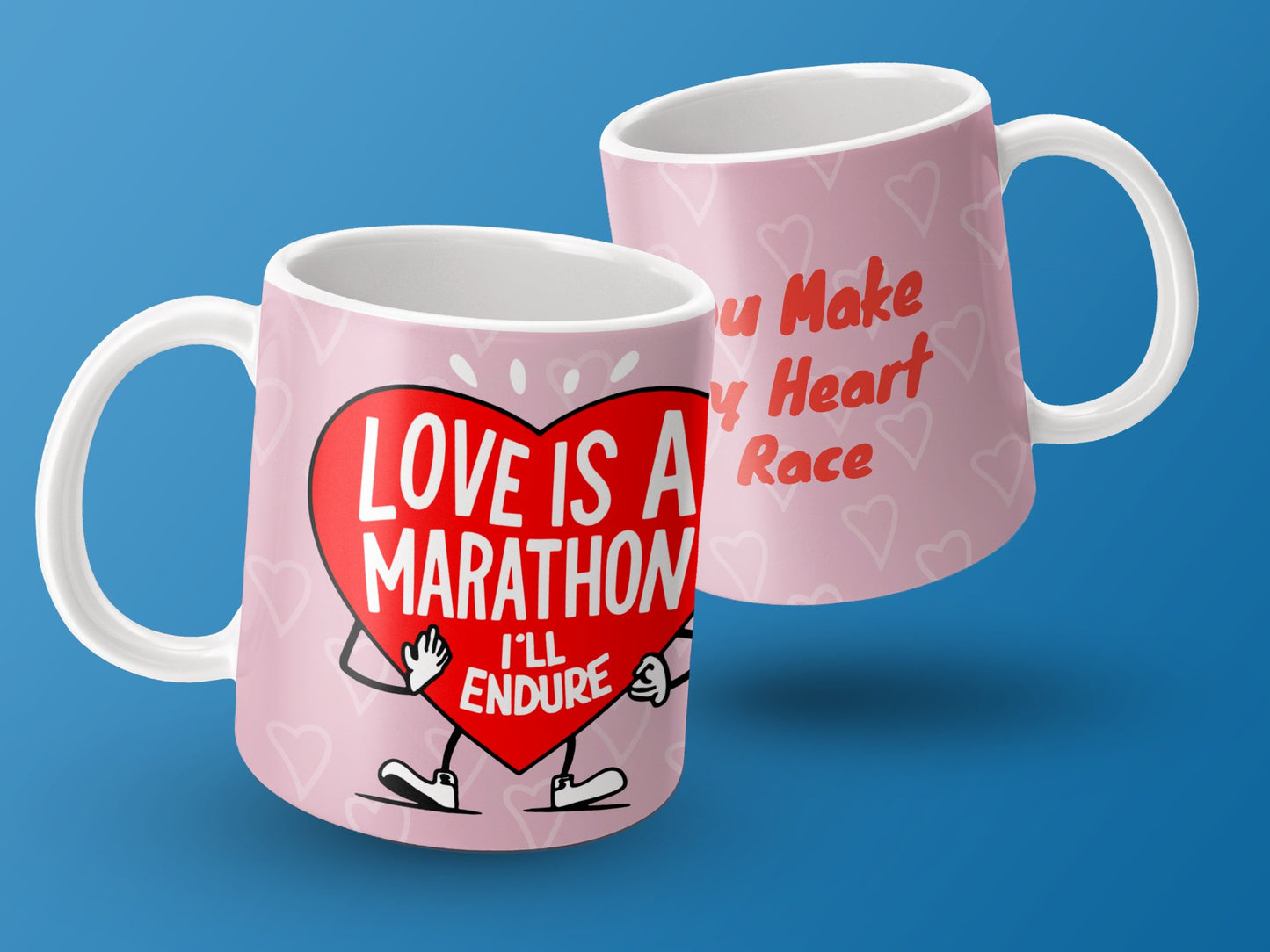 Marathon Running Valentines Mug