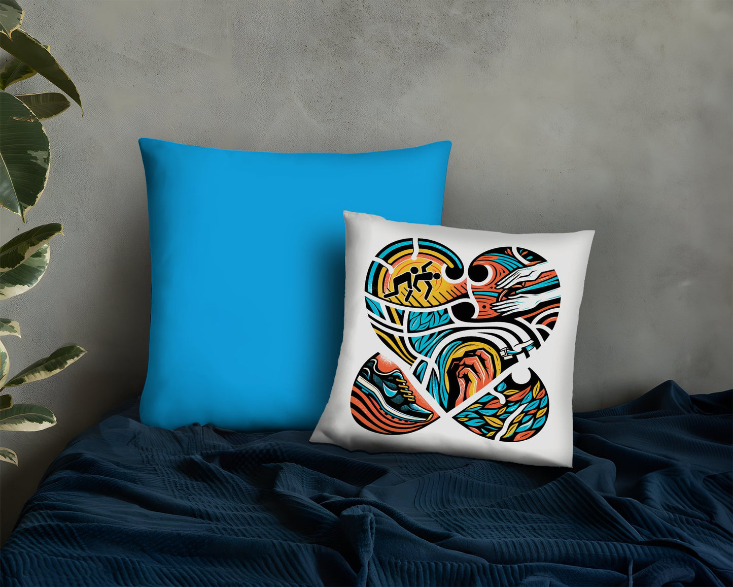 Triathlon Love Themed Pillow Valentine's Gift for Triathlete