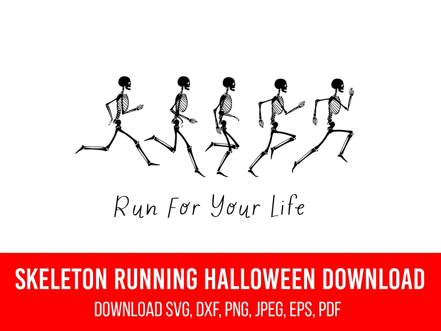 Skeleton Running Run SVG Digital