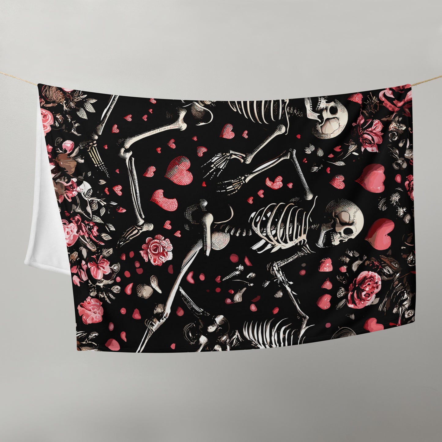 Gothic Skeleton Love Blanket