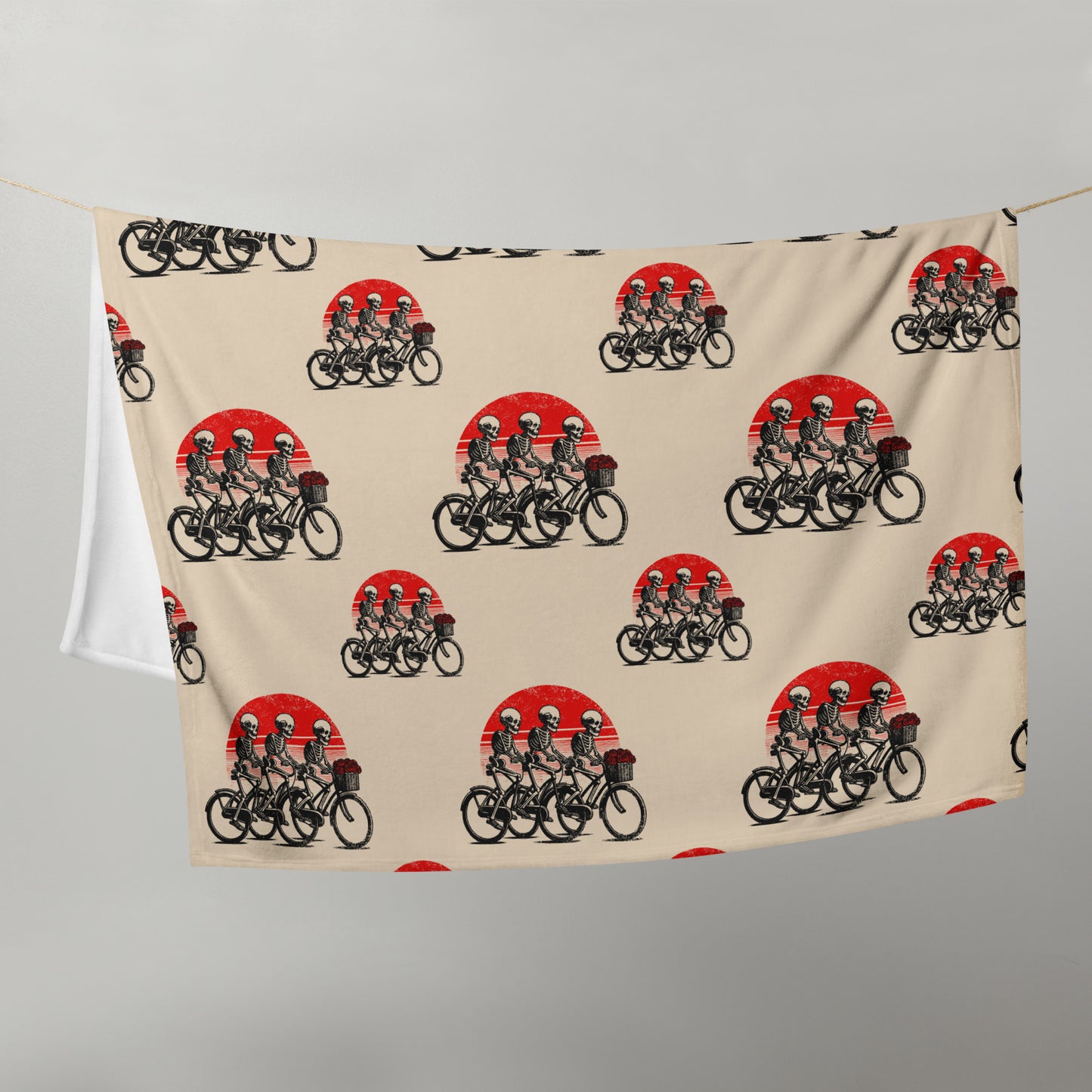 Skeleton Cycling Blanket | Retro Couples Throw