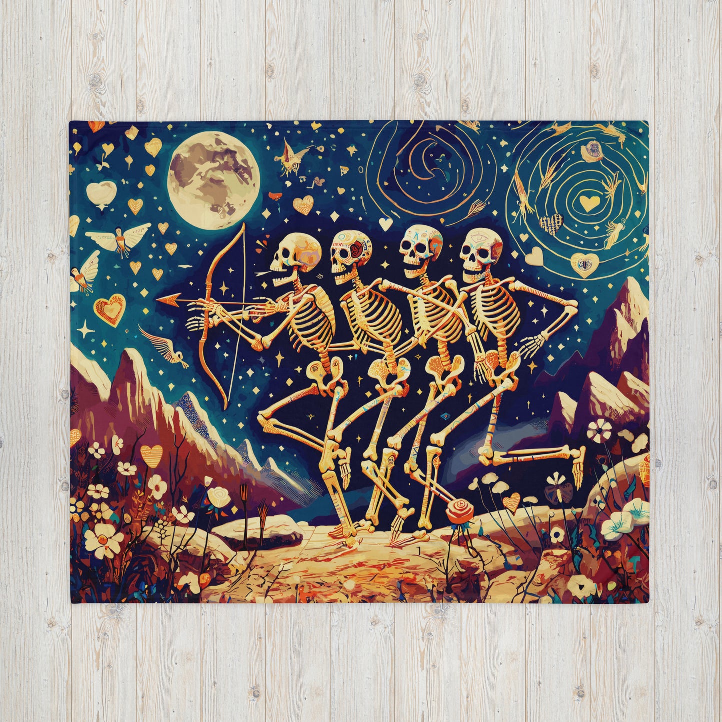 Skeleton Runners Blanket: Gothic Throw
