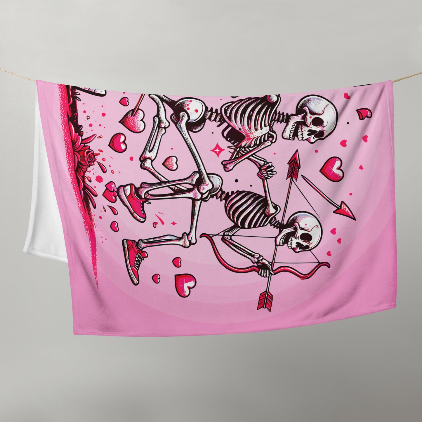 Skeleton Runner Blanket for Valentine's Day