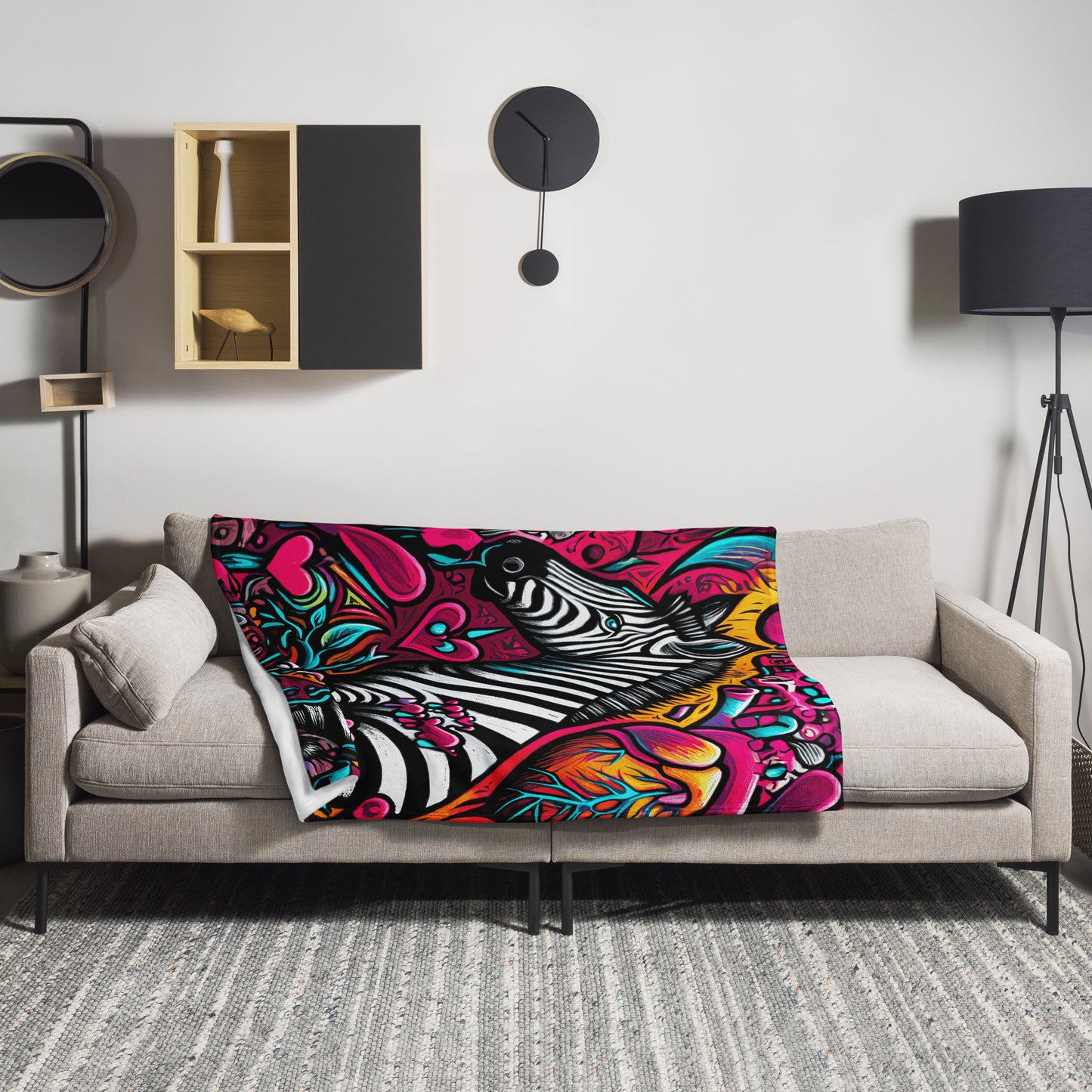 Vibrant Zebra Chronic Illness Blanket
