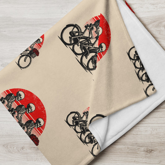 Skeleton Cycling Blanket | Retro Couples Throw