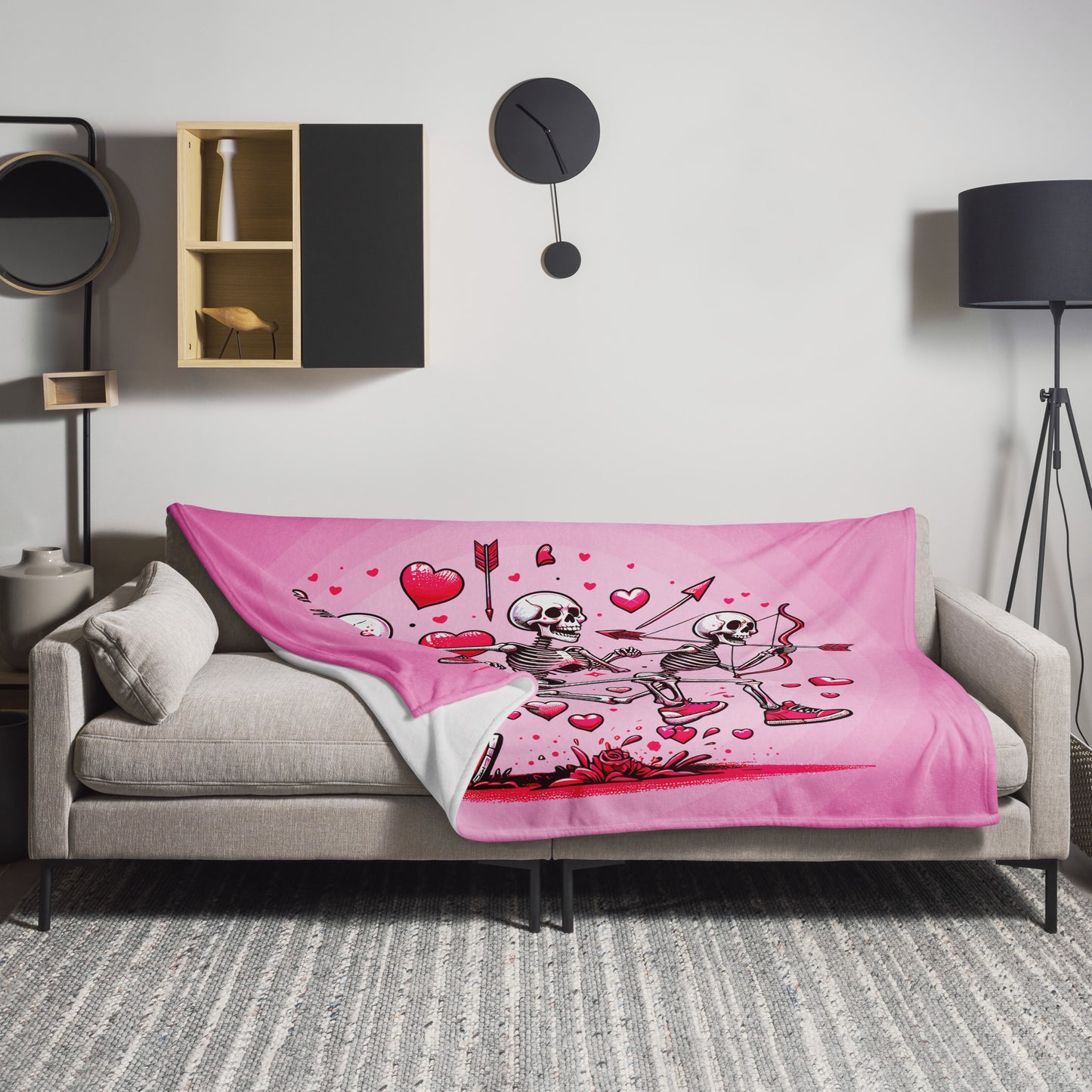 Skeleton Runner Blanket for Valentine's Day