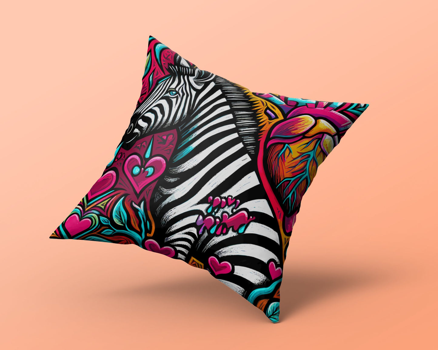 Zebra Love Art Pillow Cushion Spoonie Gift