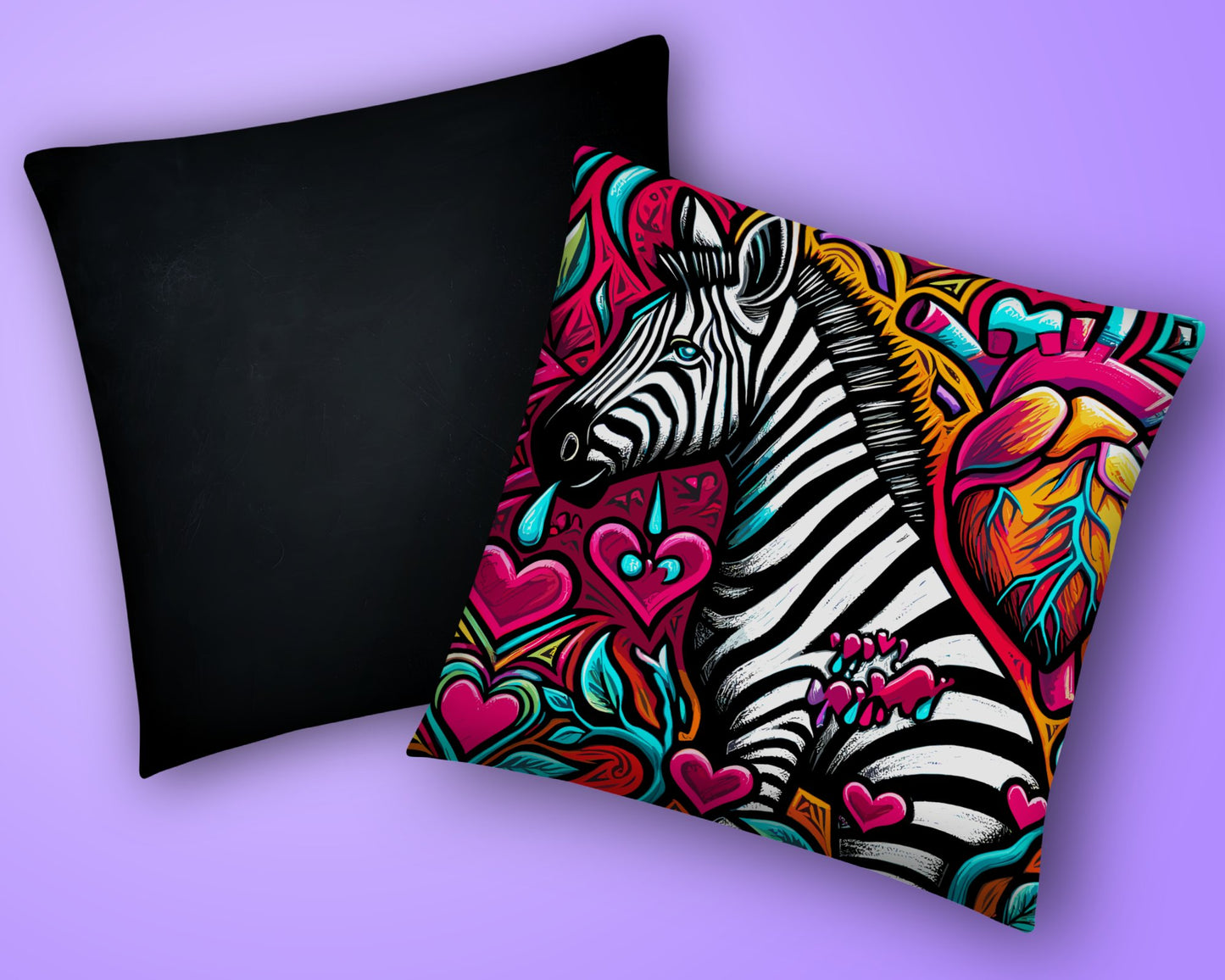 Zebra Love Art Pillow Cushion Spoonie Gift