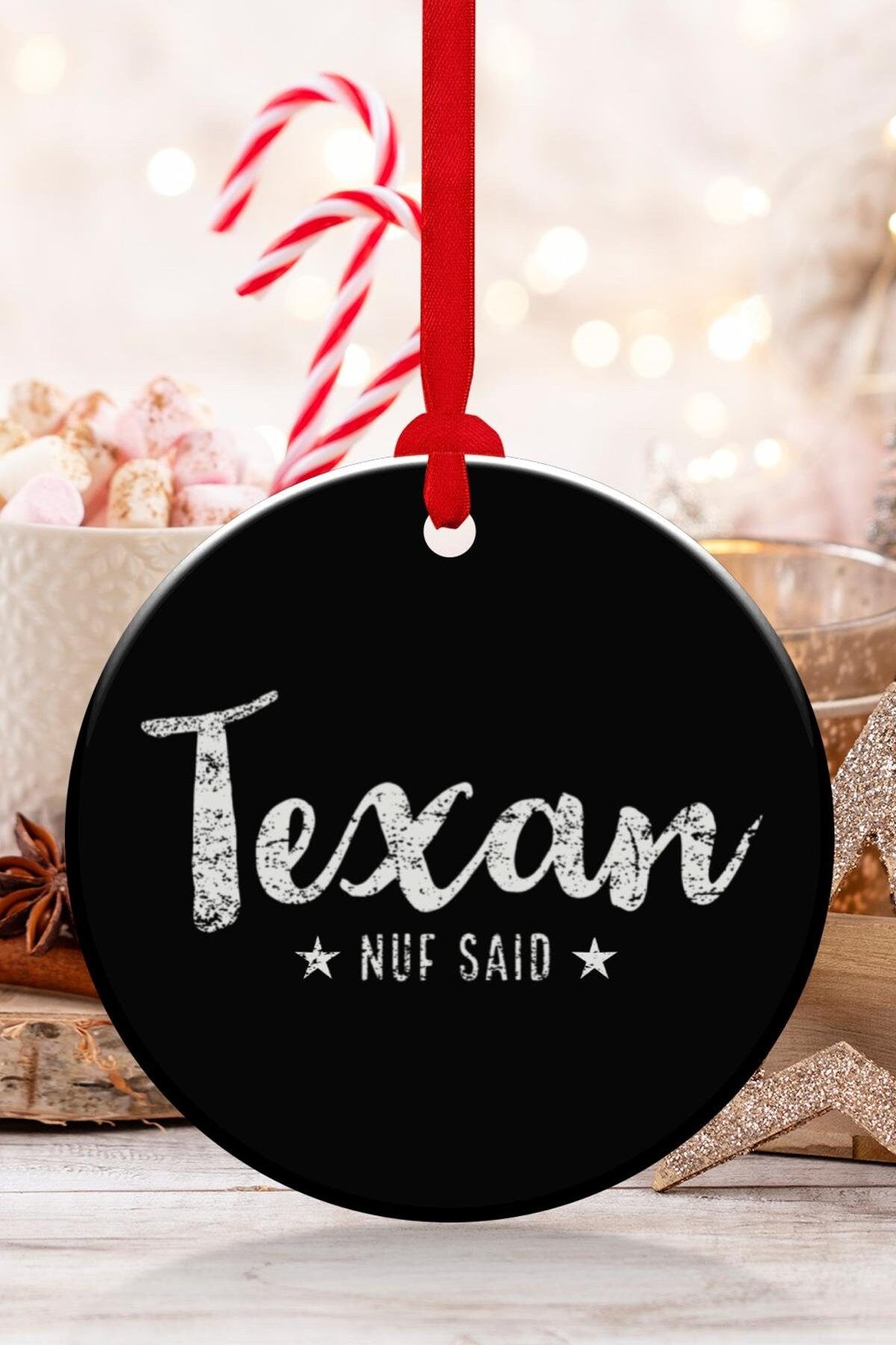 Texan Pride Distressed Keepsake Ornament