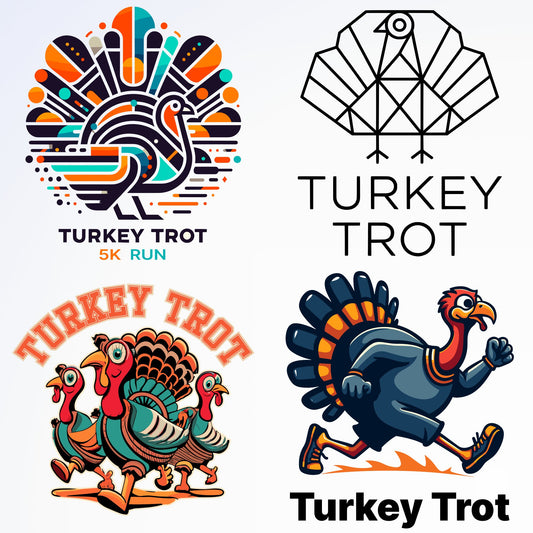 Geometric Turkey Trot Logo Bundle