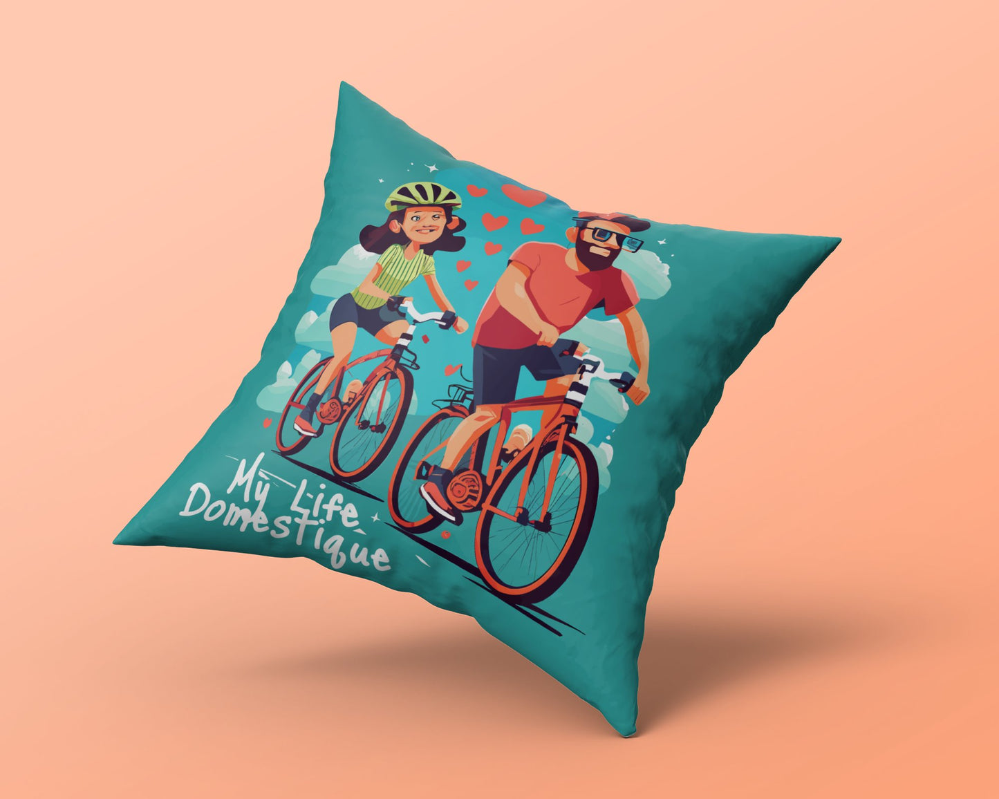 Cycling Lovers Pillow Valentine's Day Gift for Cyclist