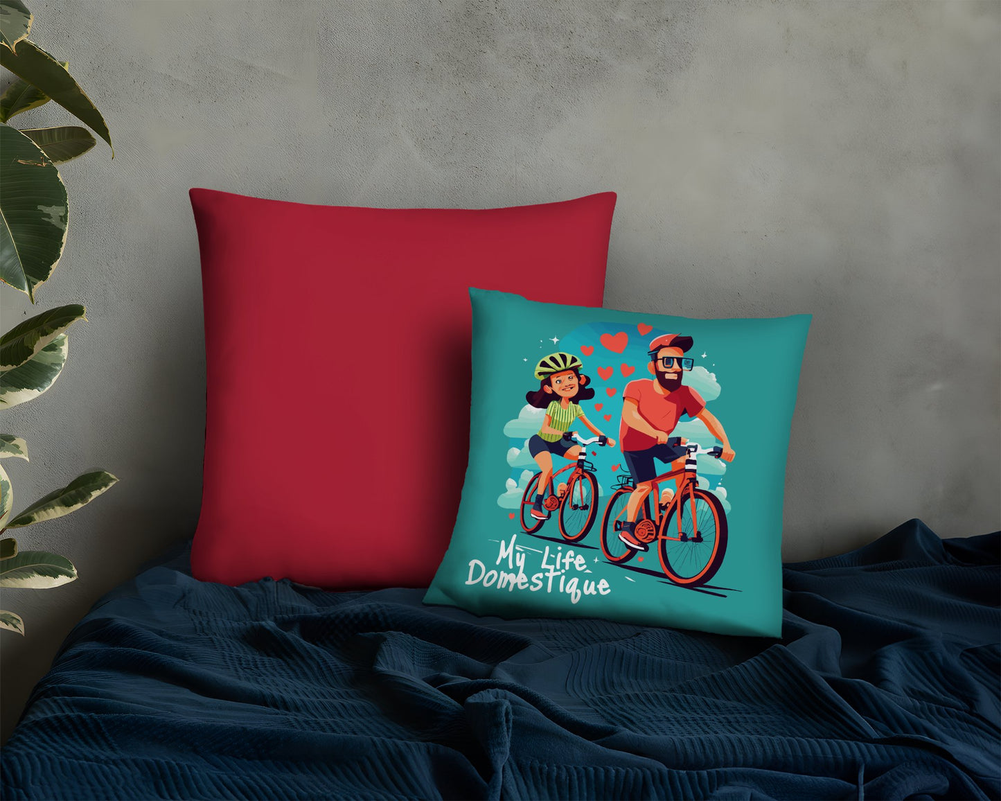 Cycling Lovers Pillow Valentine's Day Gift for Cyclist