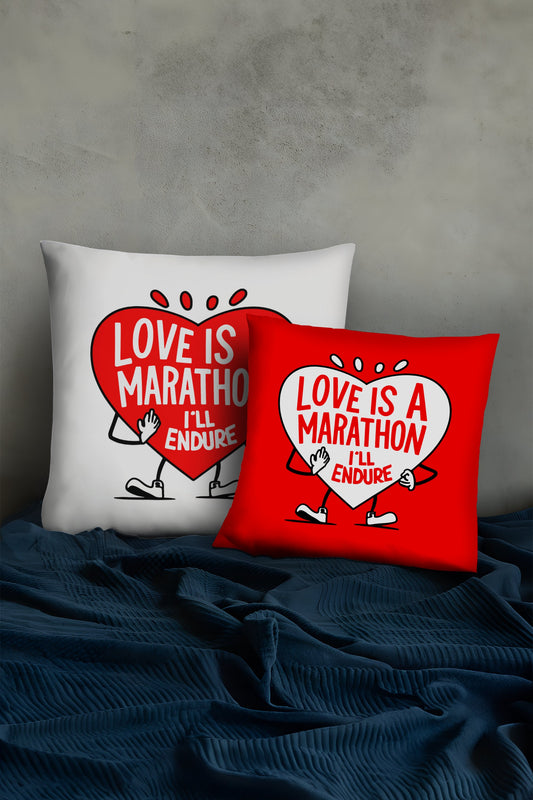 Love is a Marathon Pillow for Runner