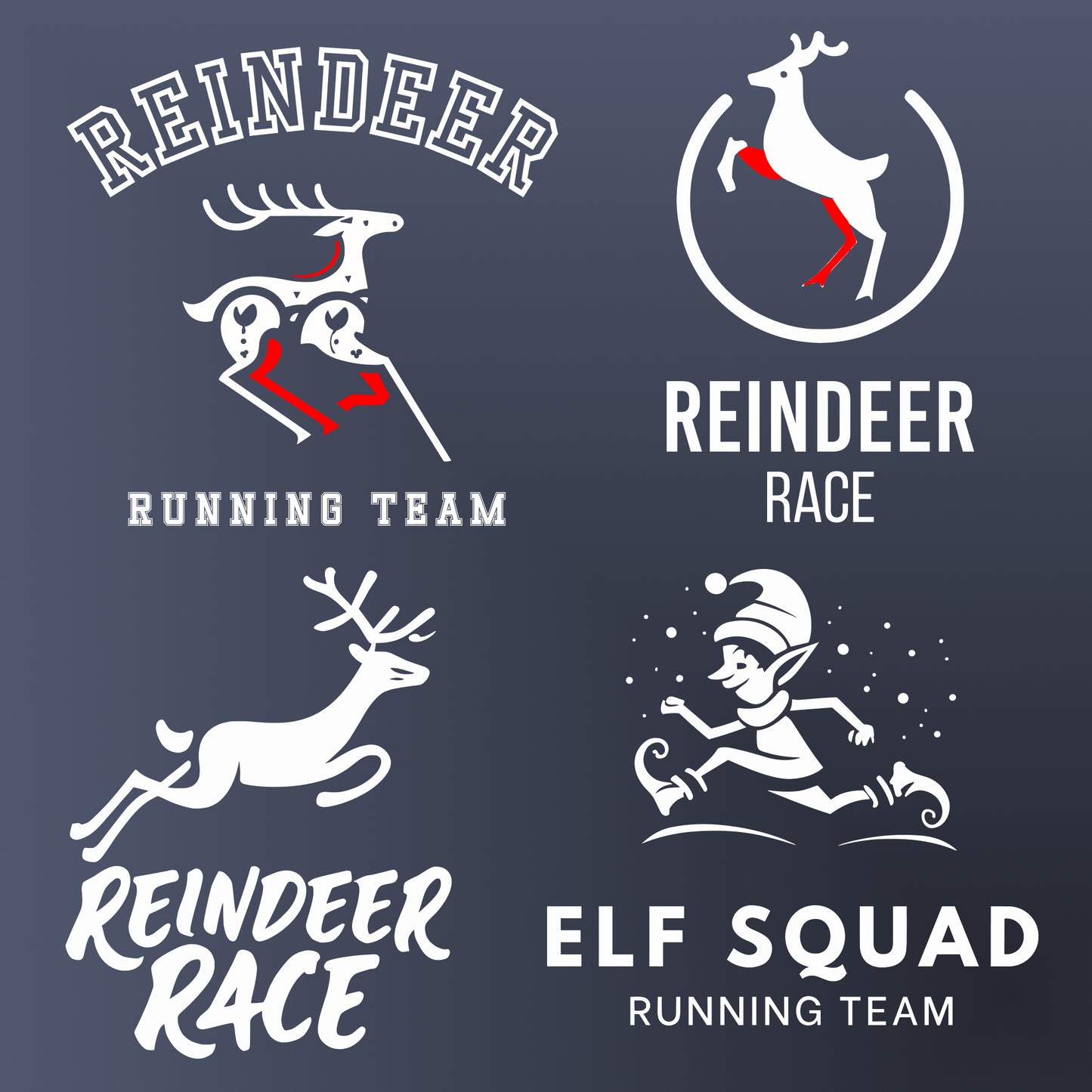 Snowflake Scribble Christmas Running Race SVG Logos