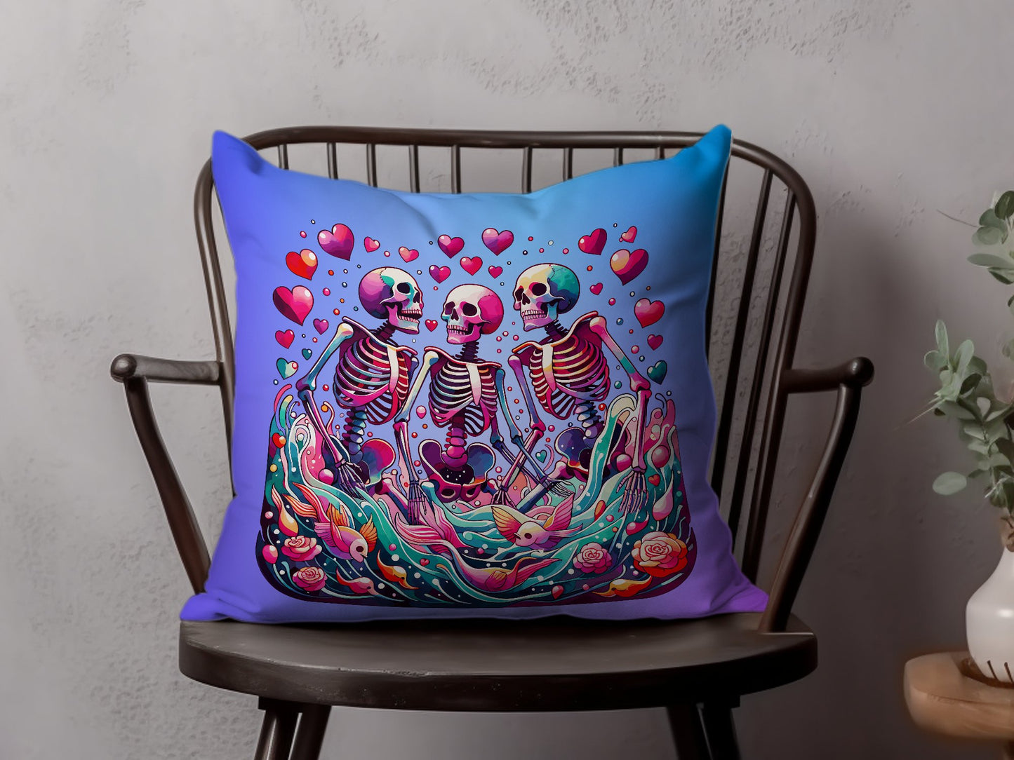 Skeleton Love Pillow Valentine's Day Decor