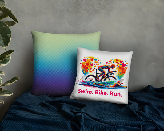 Valentine's Day Triathlon Pillow, Swim Bike Run Gift