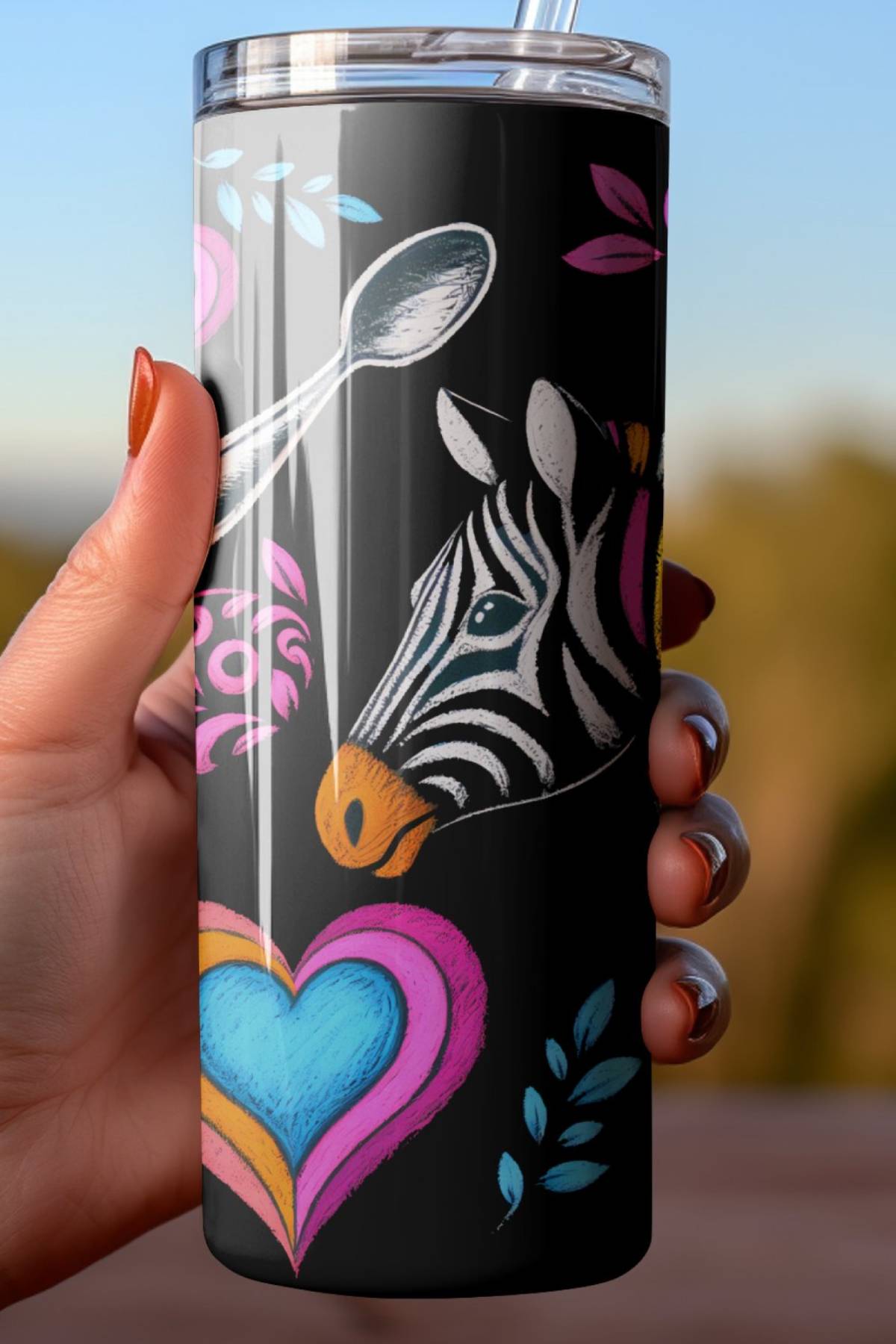 Colorful Zebra Chronic Illness Tumbler for Spoonie Gift