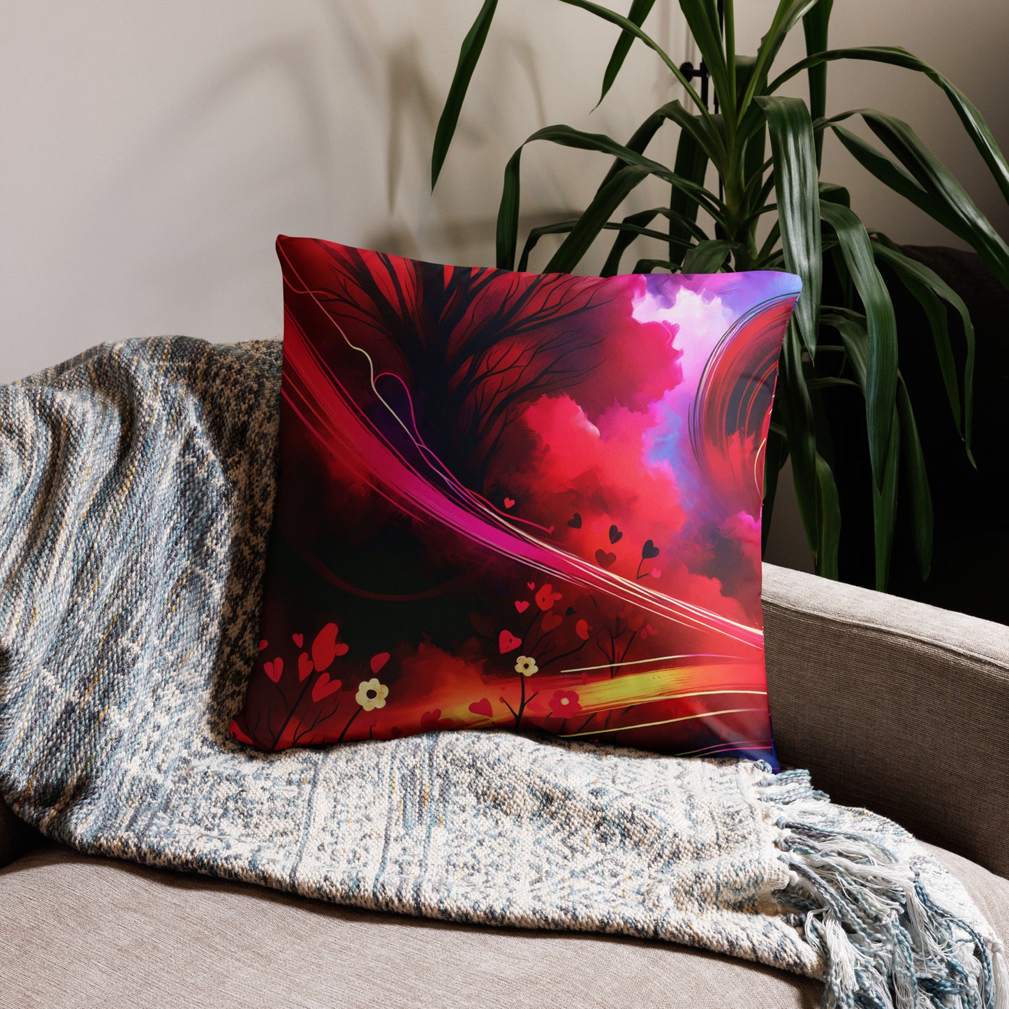 Cyclist Heartbeat Colorful Pillow