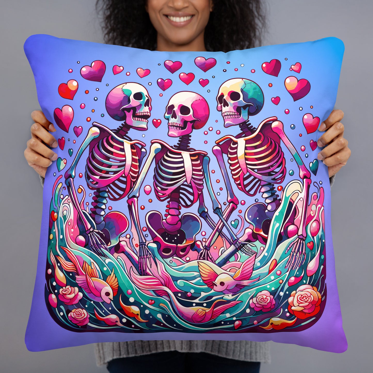 Skeleton Love Pillow Valentine's Day Decor