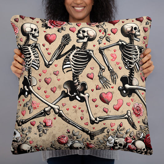 Gothic Skeleton Valentine's Pillow, Romantic