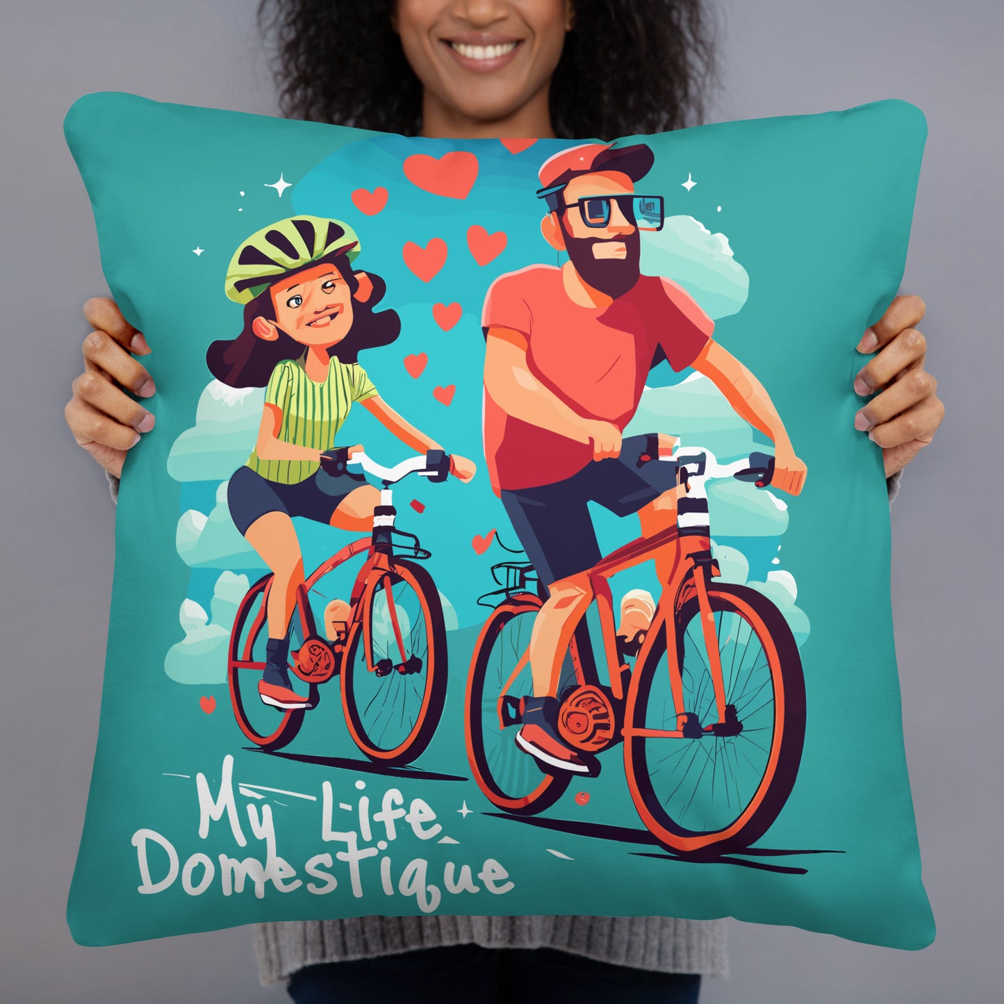 Cycling Lovers Pillow Valentine's Day Gift for Cyclist