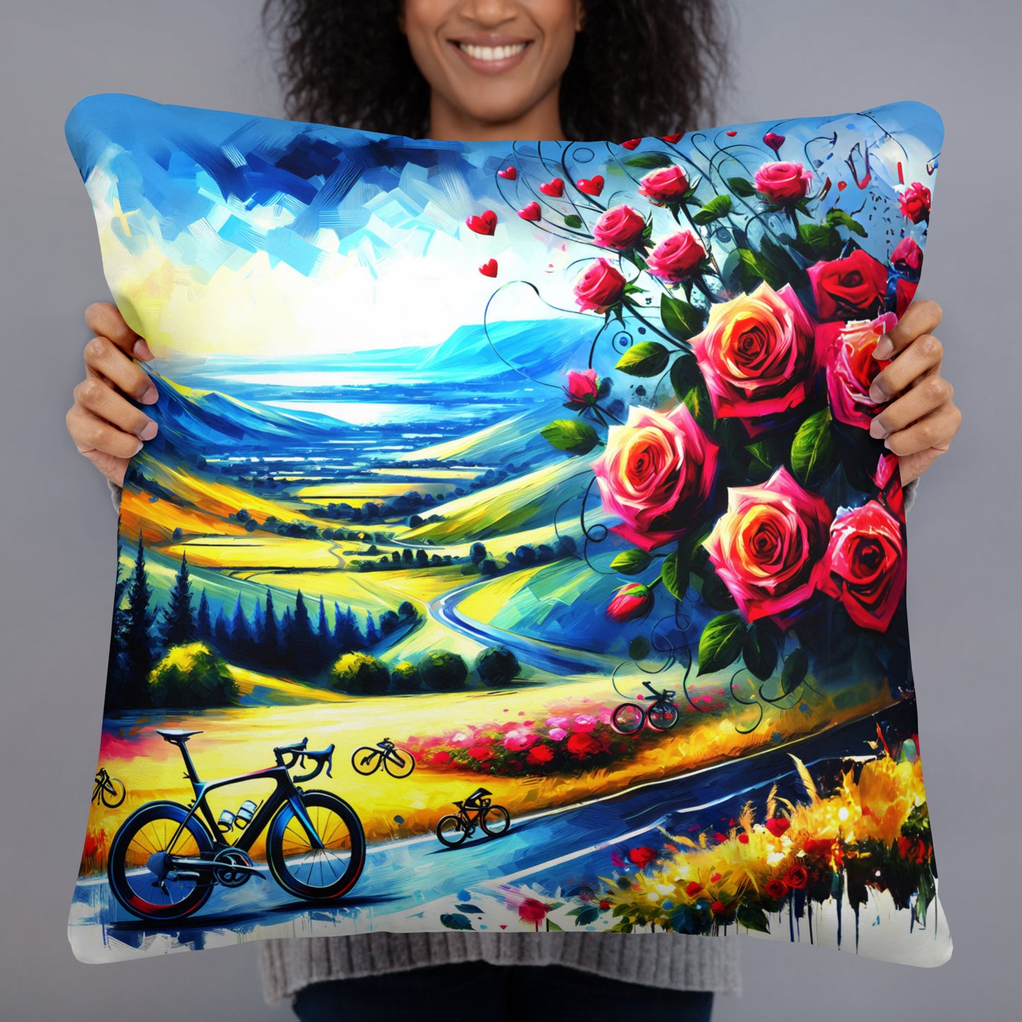 Romantic Cycling Pillow Valentine's Day Gift