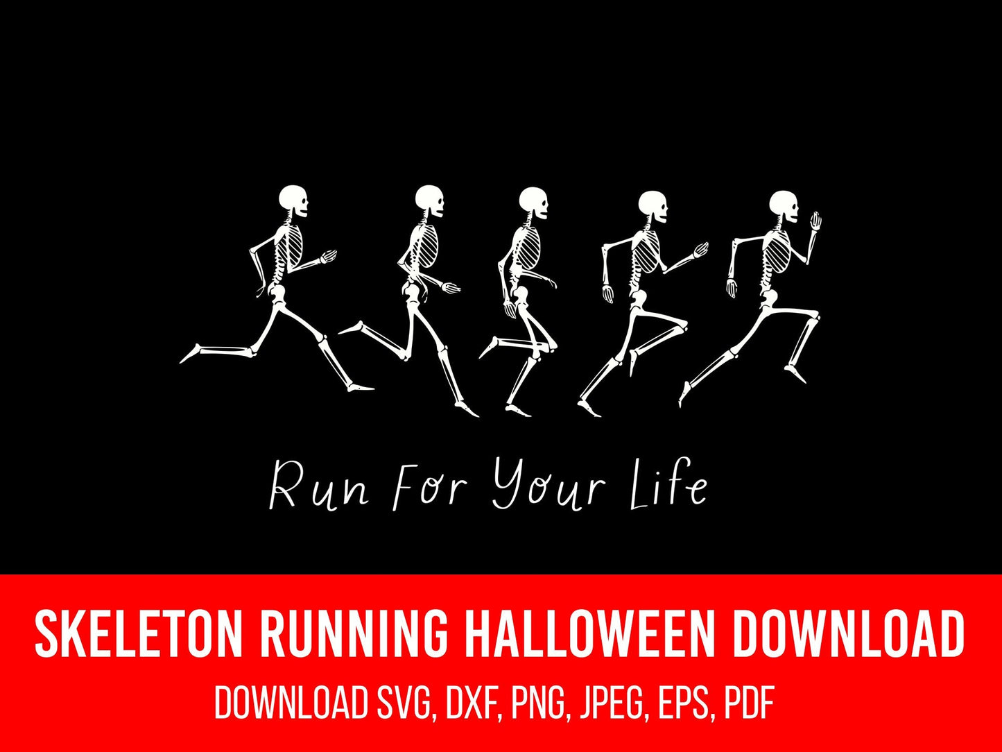Skeleton Running Run SVG Digital