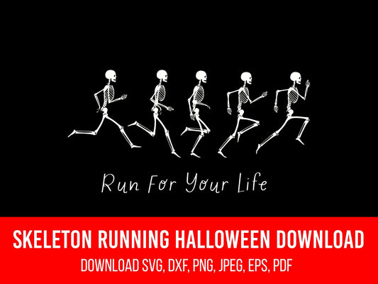 Skeleton Running Run SVG Digital