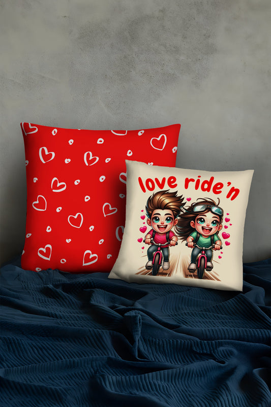 Love Ridding Couple's Romanic Pillow