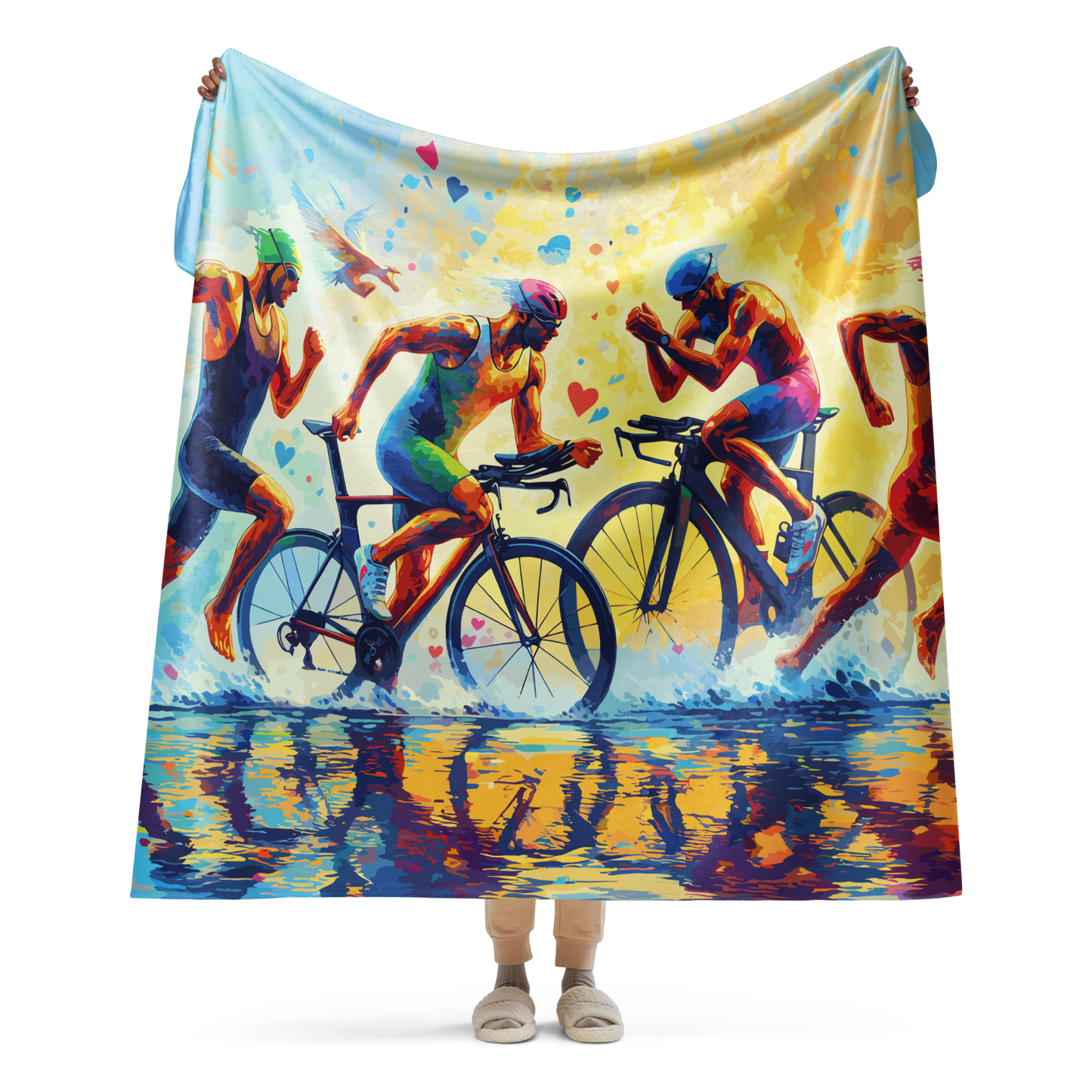 Colorful Triathlon Blanket for Triathletes