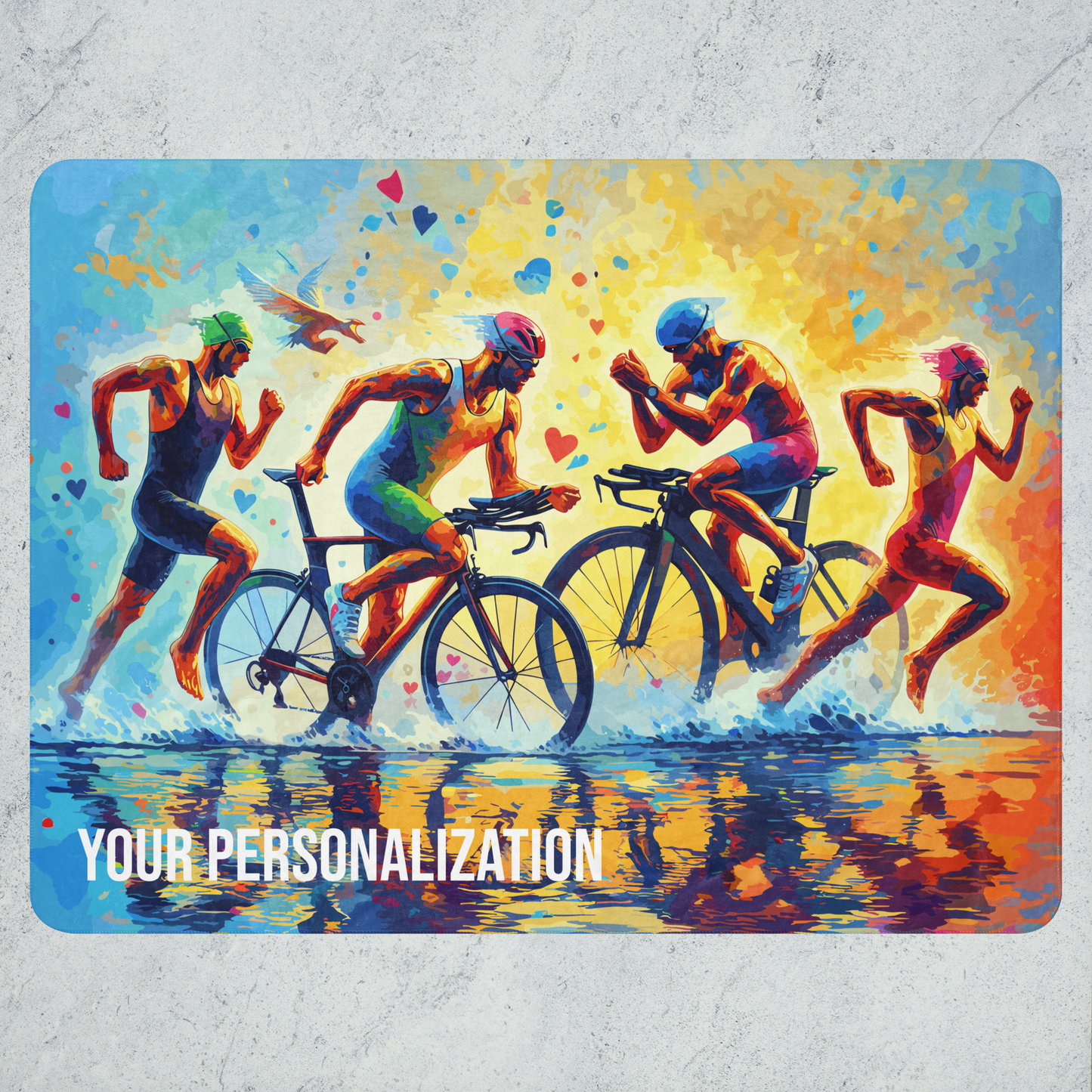 Colorful Triathlon Blanket for Triathletes